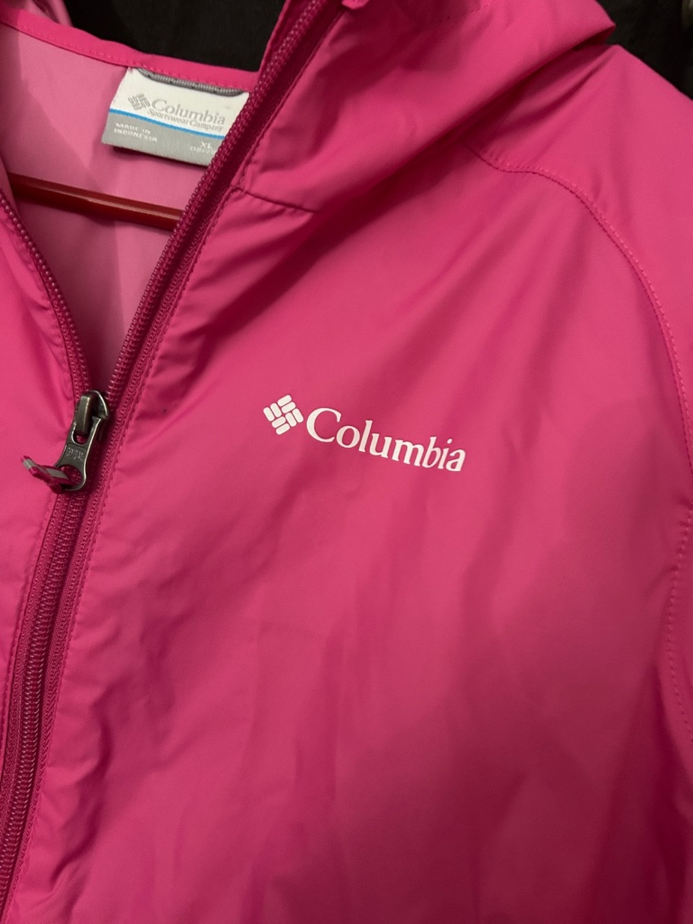 Columbia Hot Pink Hooded Packable Shell Jacket (Girls XL 18/20) - Picture 4 of 9